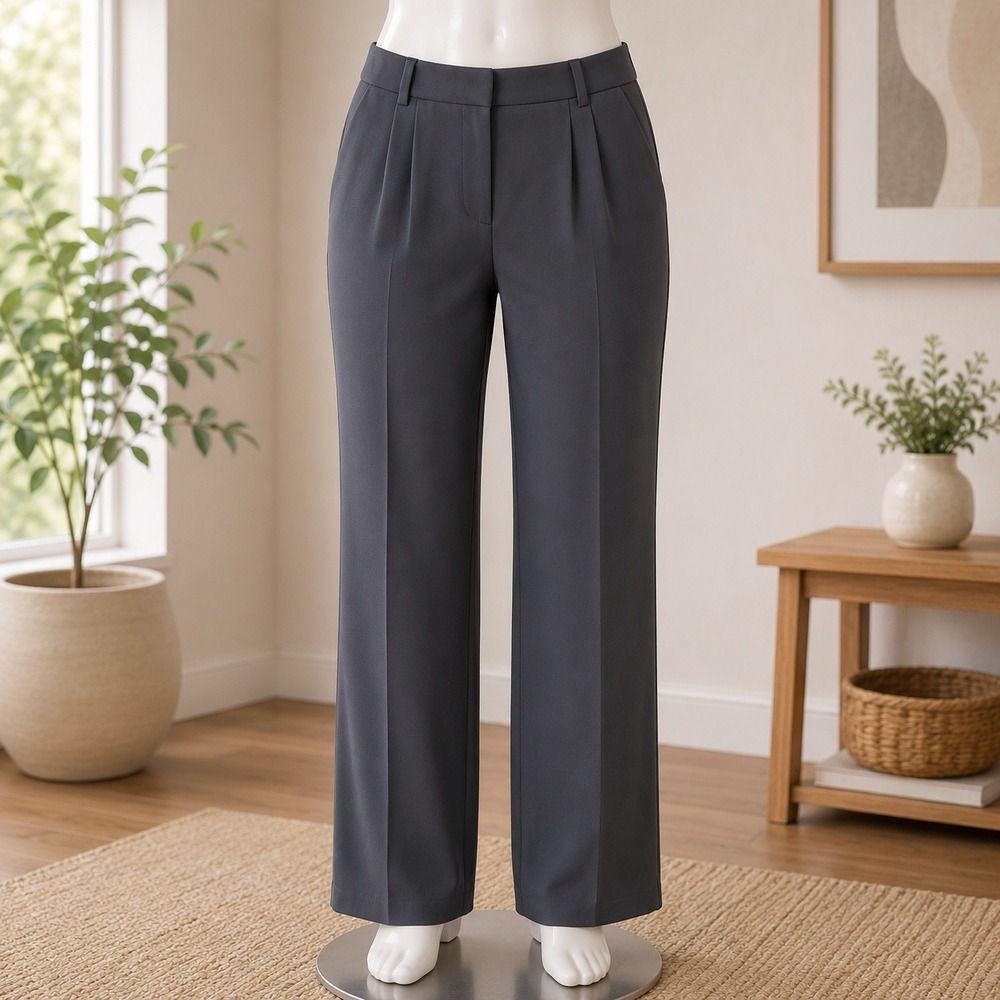 Nicole by Nicole Miller Wide Leg Dress Pants Womens 14P Black Pleated Trousers
